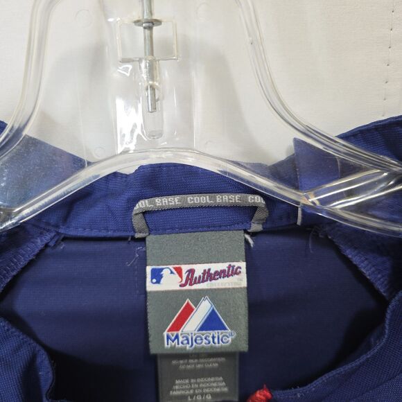 Majestic Texas Rangers Pullover Windbreaker Cool Base L Embroidered Logo Basebal - Picture 15 of 15
